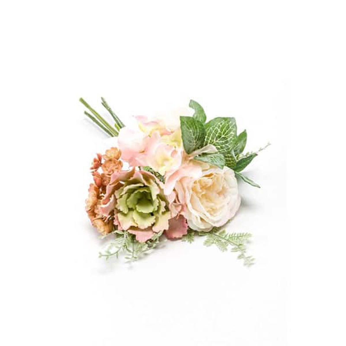 Artificial Rose succulent bundle 25cm light pink