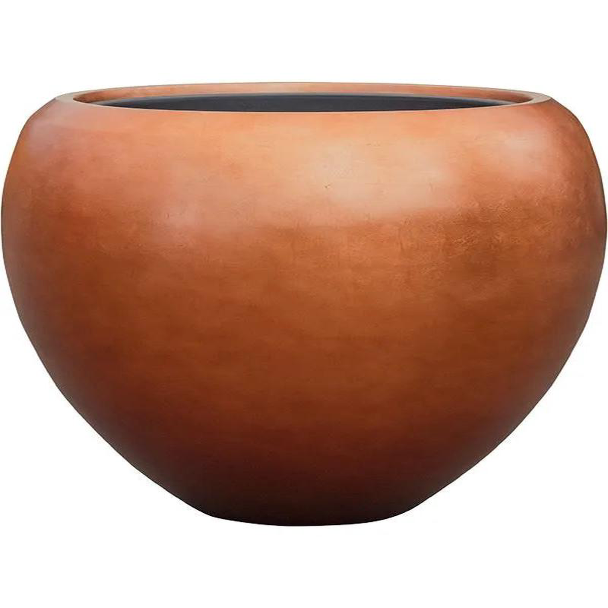 Baq Metallic Silver leaf Plant Pot 55cm Height 41cm Dia Couple Matt Copper (with liner)