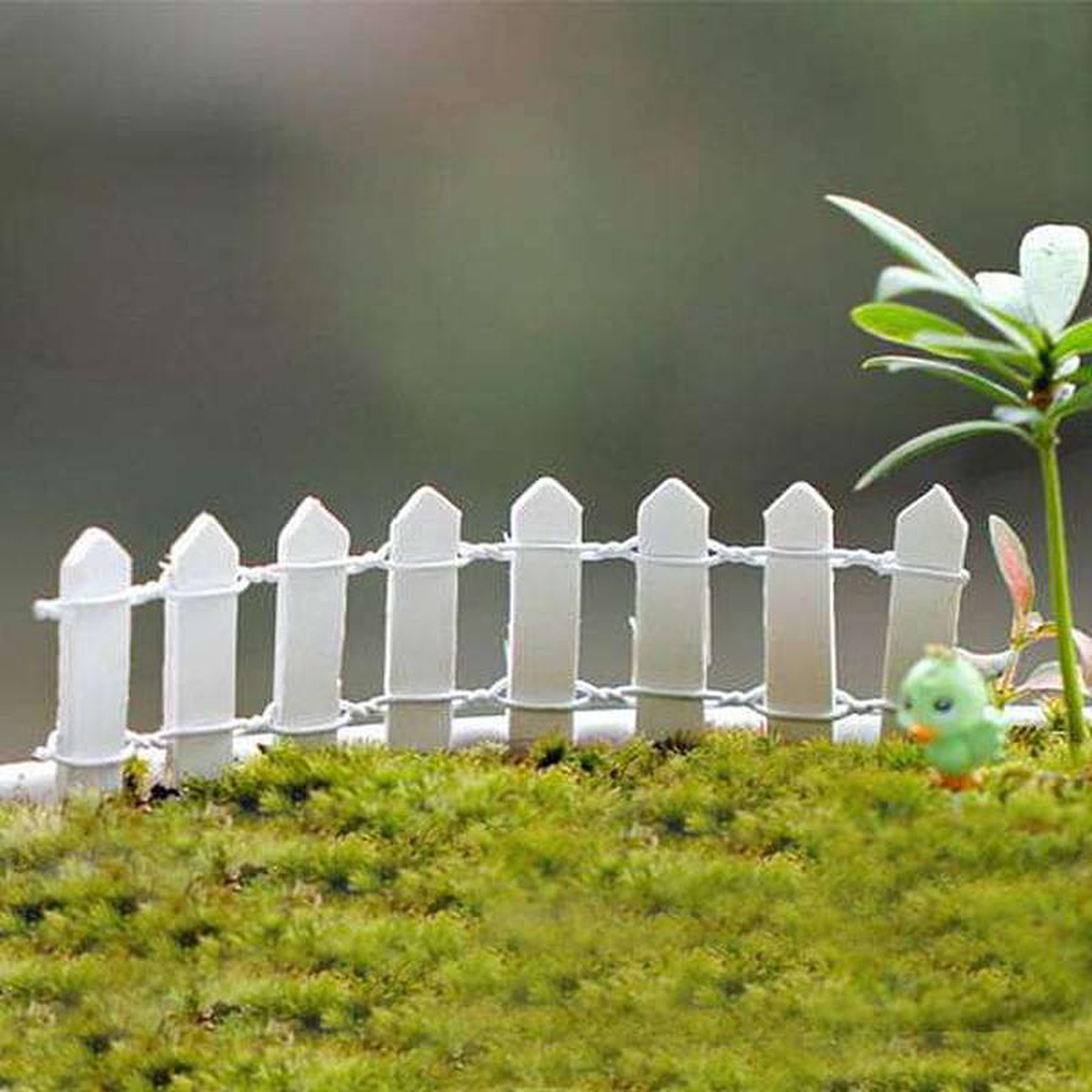 Wooden fence miniature garden toys (White) 8211 4 Pieces