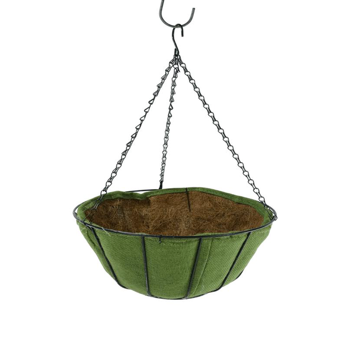Round Hanging Basket Green JuteCoco Liner 148243 Diameter