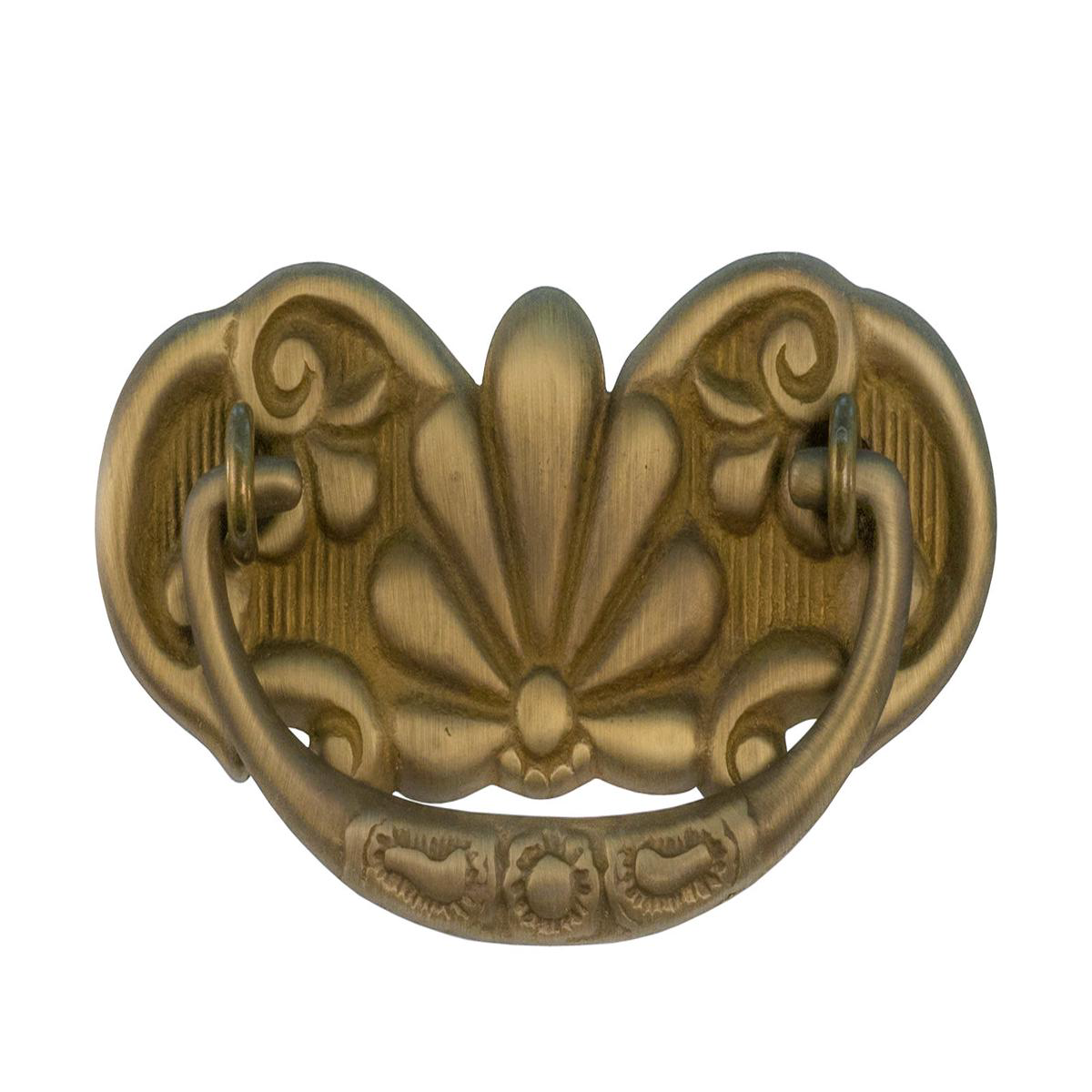 Solid Brass Victorian Drop Pull 38221 On Centers 8211 Light Antique Brass