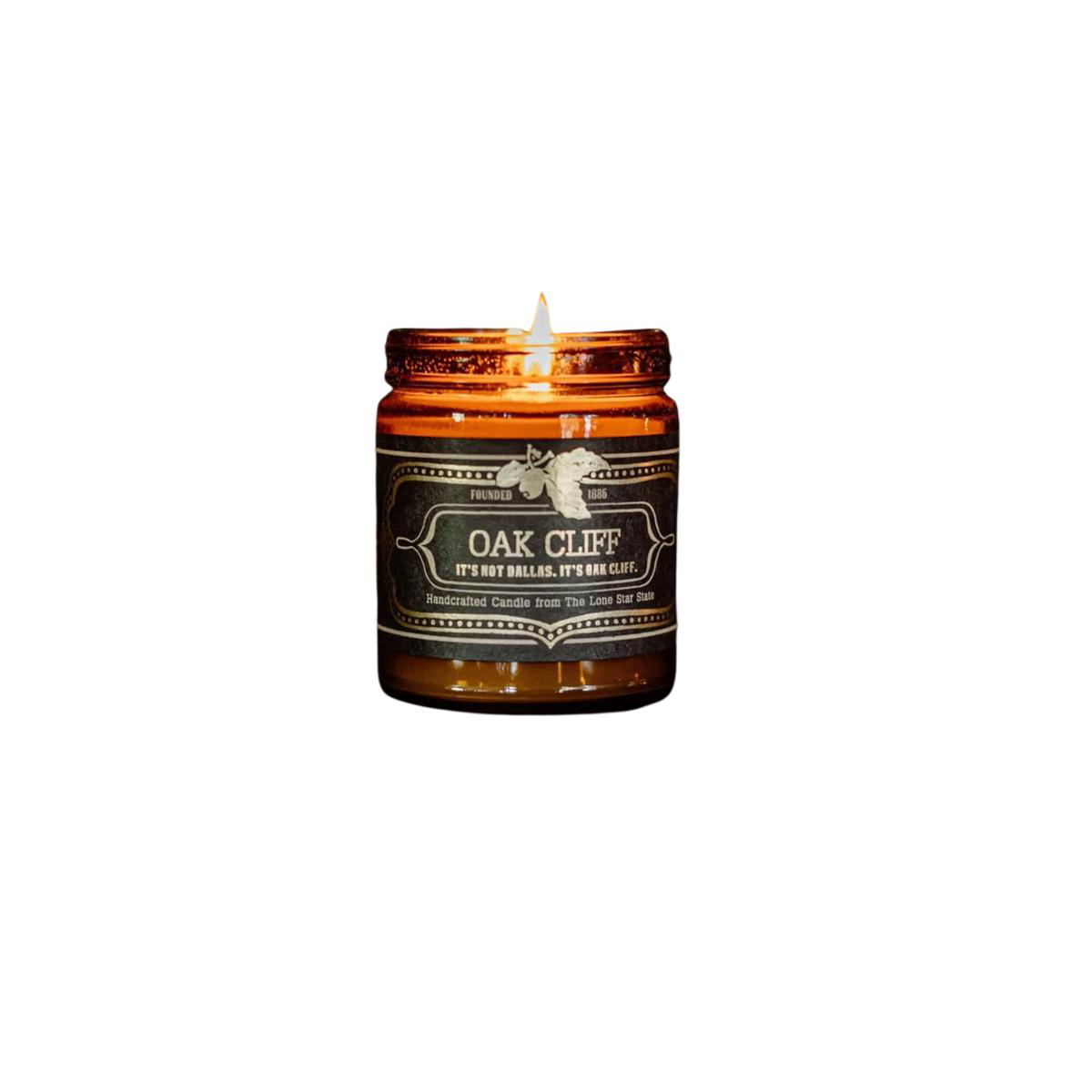 Jackson Vaughn Scented Texas Candle Aromatherapy Long Lasting Candles Luxury Home Fragrance Decor Gifts Hand Poured Soy Wax Blend Notes of Fig Leather Oaked Bourbon 40 Hour Burn 9oz (Oak Cliff)