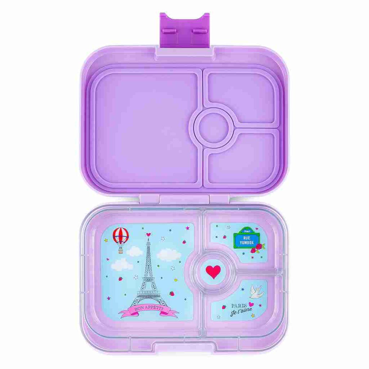 Yumbox Panino 4 Compartment Bento Box Lulu Purple 8211 Je Taime Paris Tray
