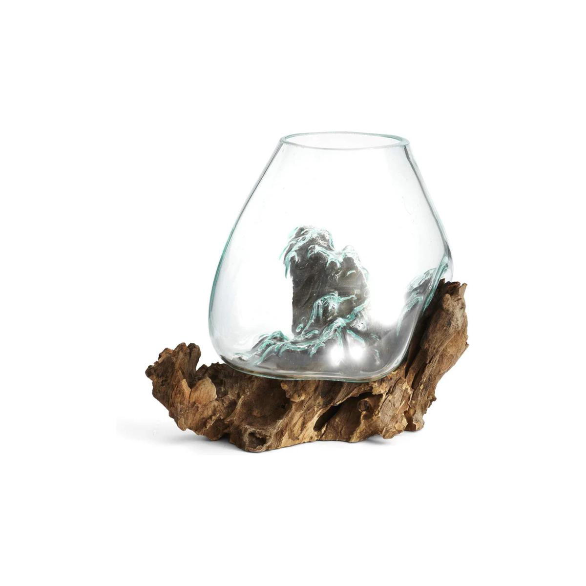 Cohasset Gifts Cohasset Molten Luminary Sculpture Approximately 958221 Wide Natural Wood and Recycled Glass