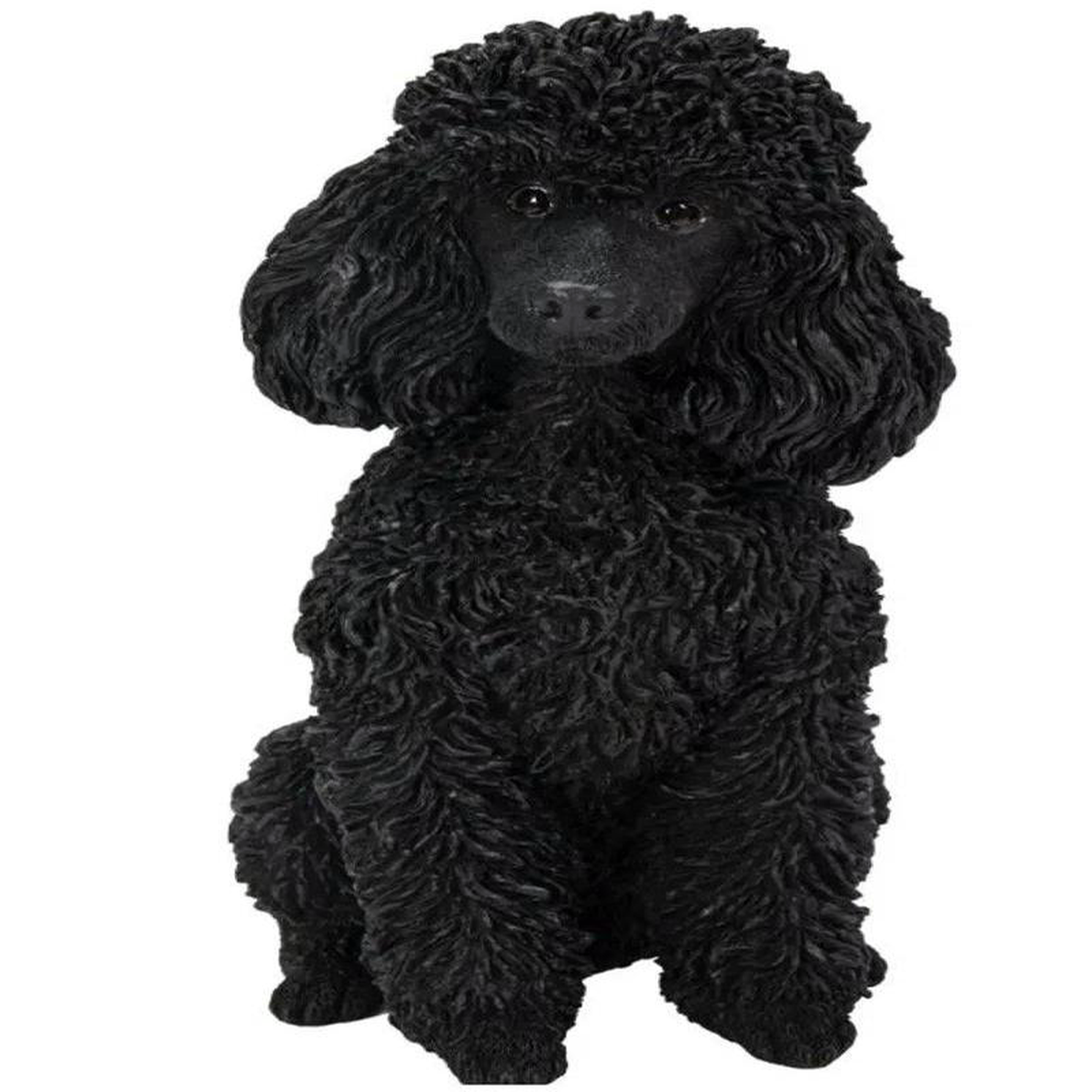 Real Life Black Sitting Poodle Ornament Size D by Vivid Arts