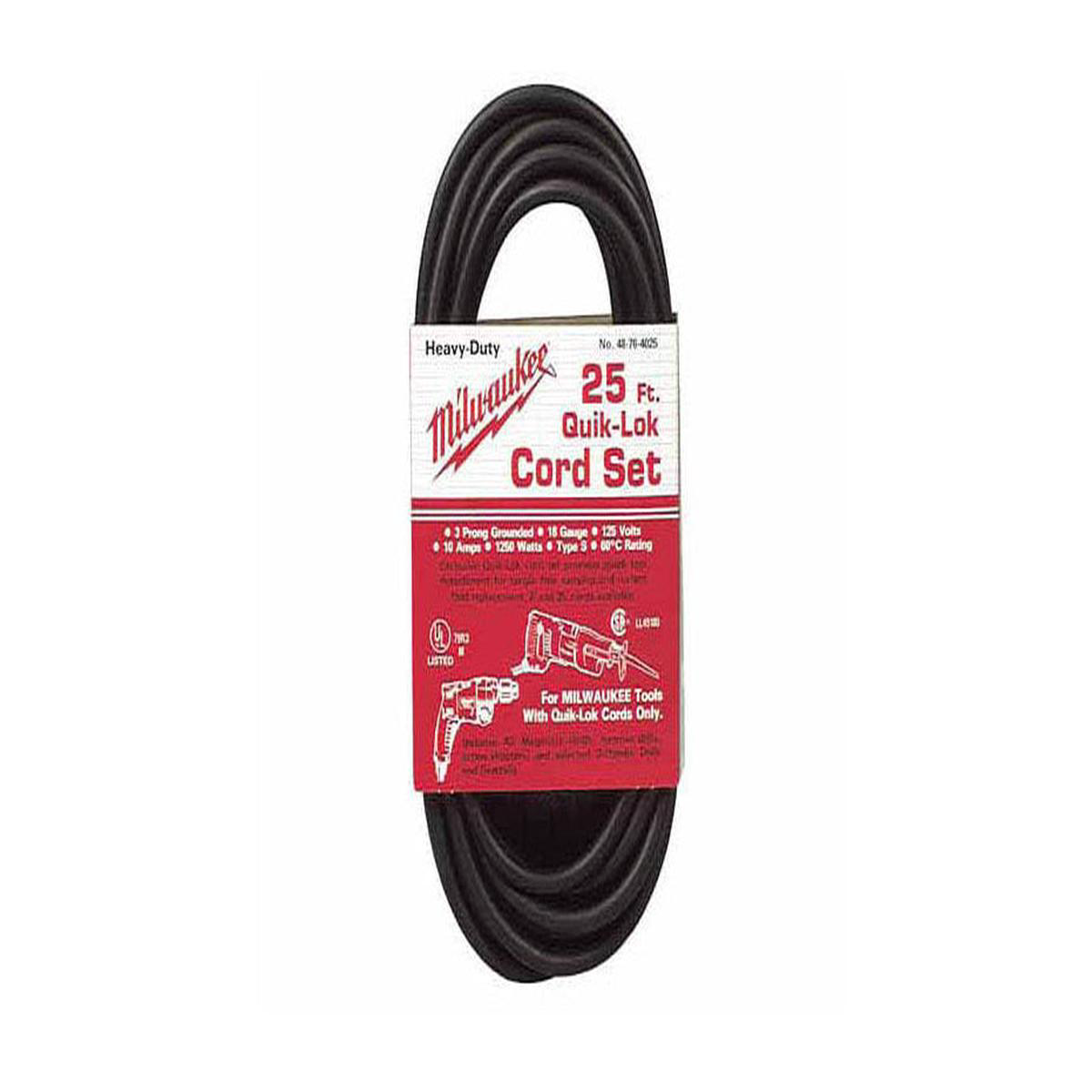 Milwaukee 258217 3-Wire QUIK-LOK Cord 48-76-4025 8211 Made in USA