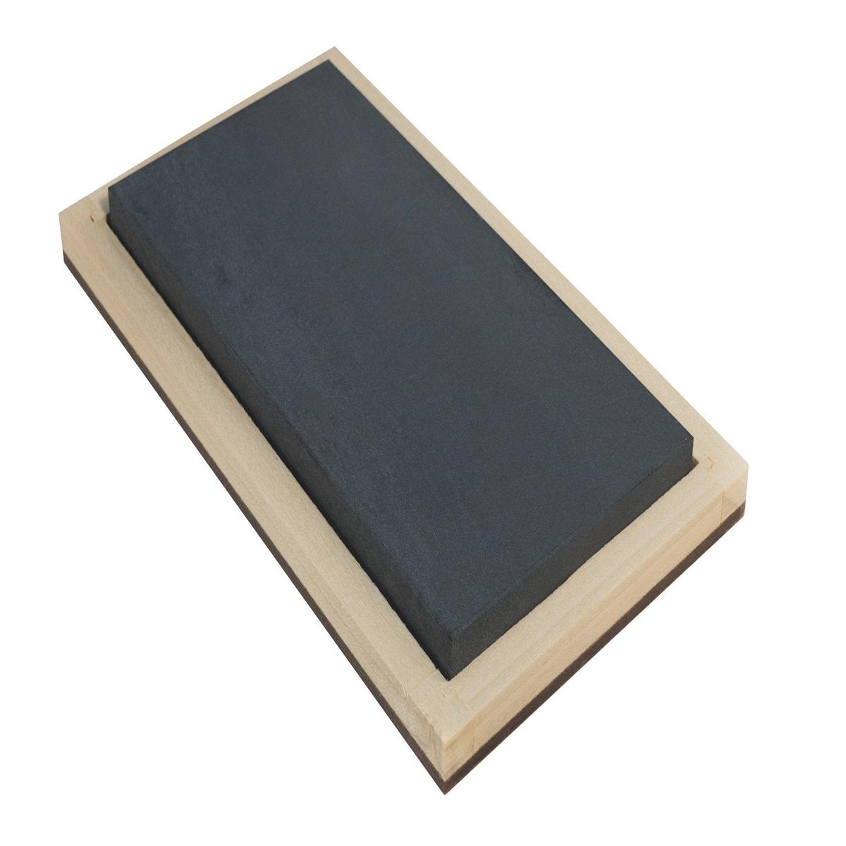 Wide Black Hard Arkansas Bench Stone with Wooden Box 68221 x 38221