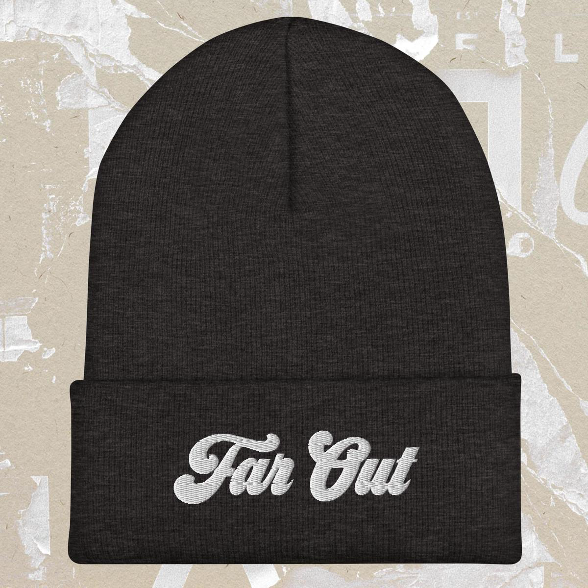 Far Out 1970s Cuffed Beanie 8211 Dark Grey