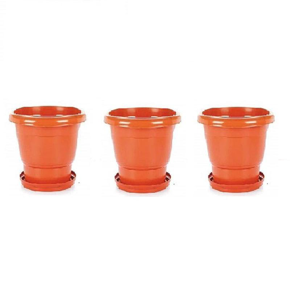 10 inch (25 cm) Round Garden Pot Terracota Without Plate Set of 6