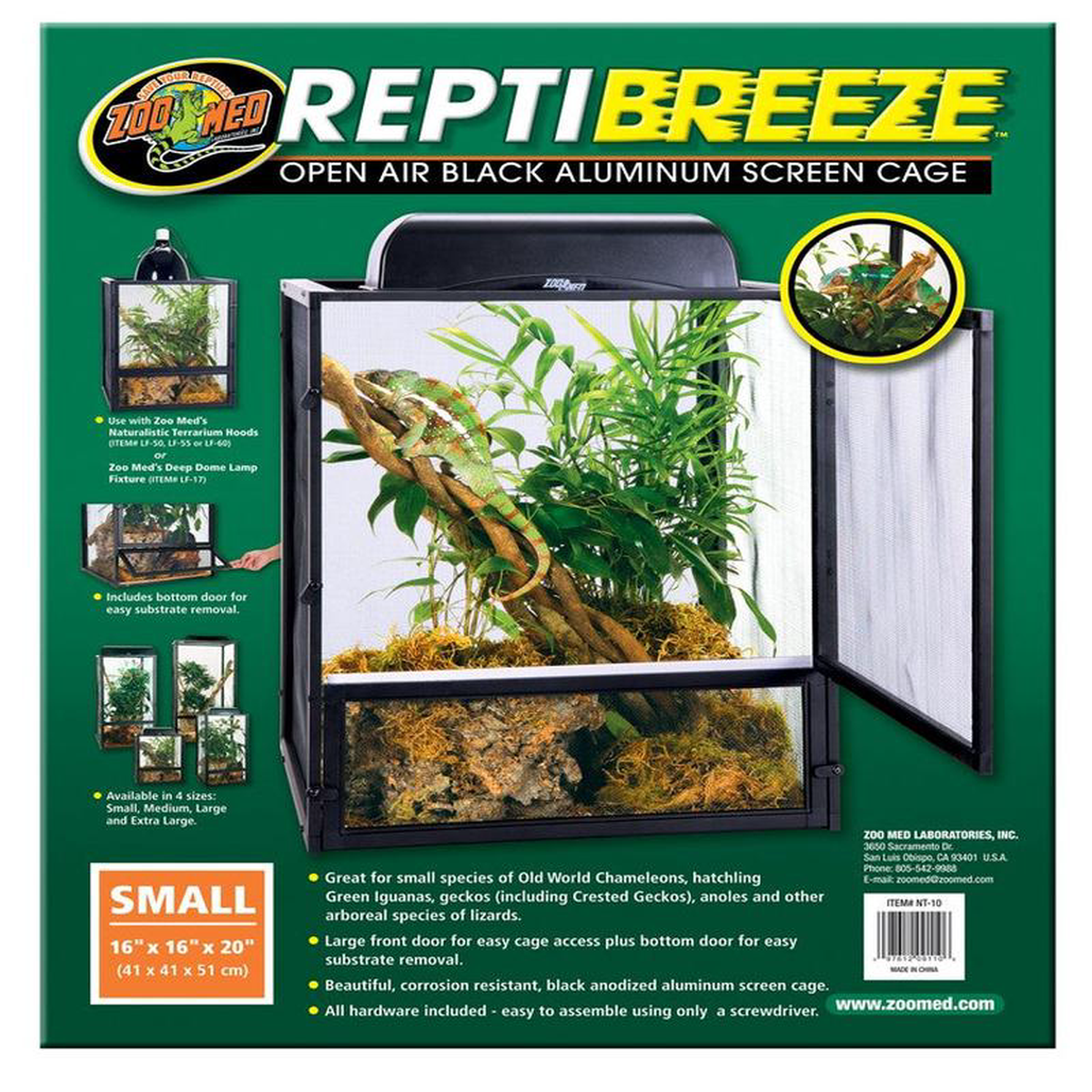 Zoo Med ReptiBreeze Open Air Aluminum Screen Cage Small
