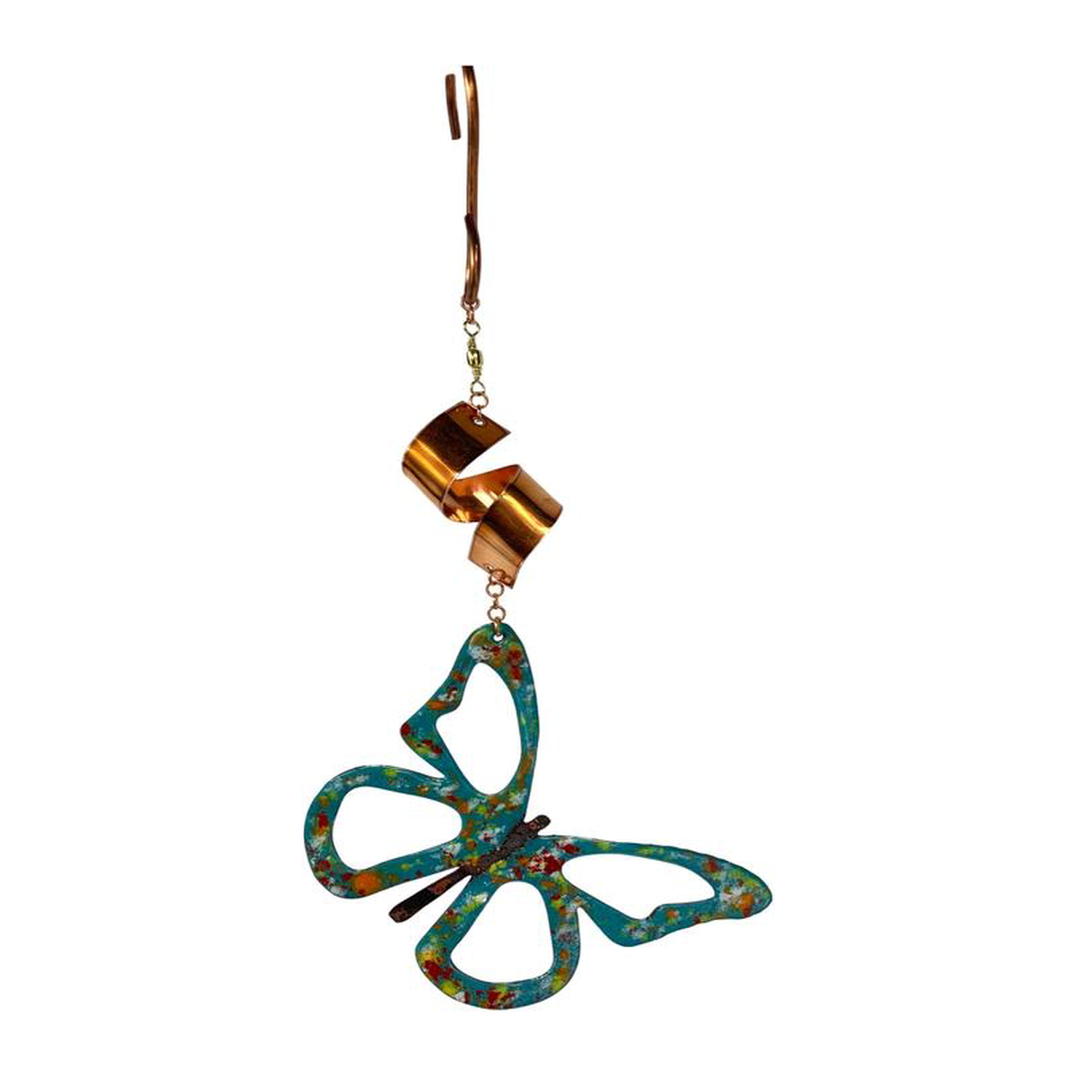 Copper Enamel Butterfly Spinner White
