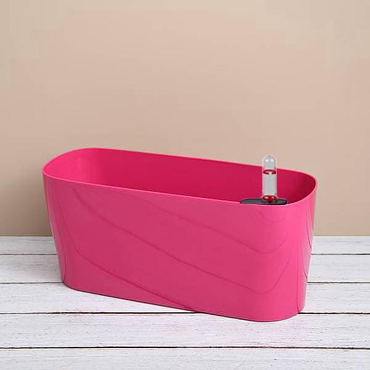 158 inch (40 cm) Florida Self Watering Oval Plastic Planter (Dark Pink)