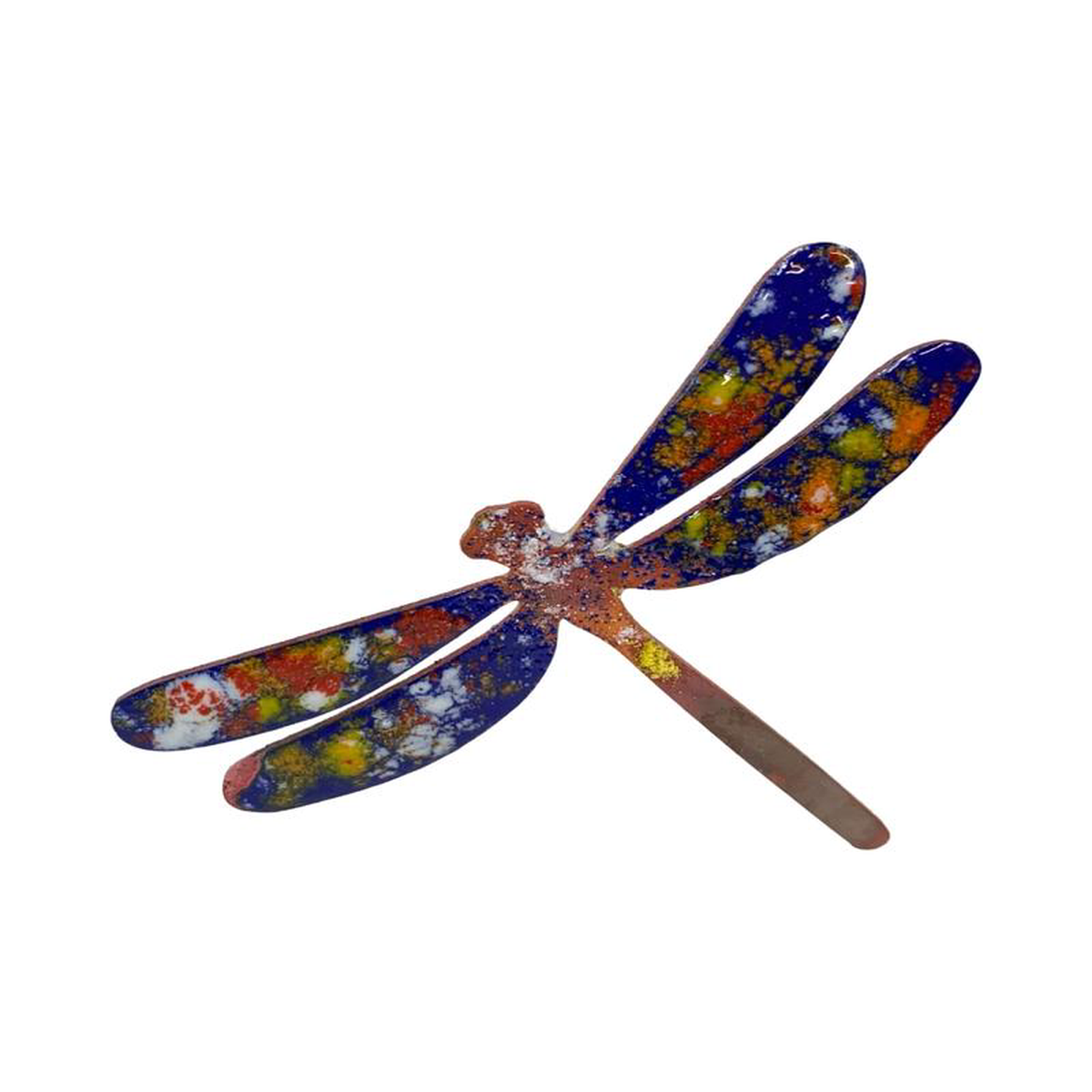 Copper Enamel Dragonfly Aqua