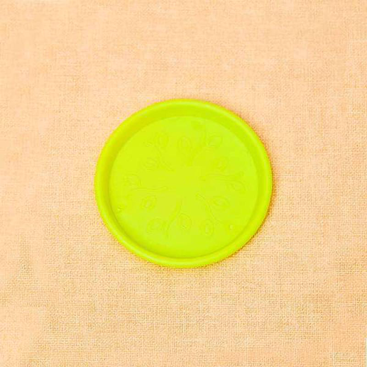 37 inch (9 cm) Round Plastic Plate for 4 inch (10 cm) Grower Pots (Lime Yellow) (set of 6)